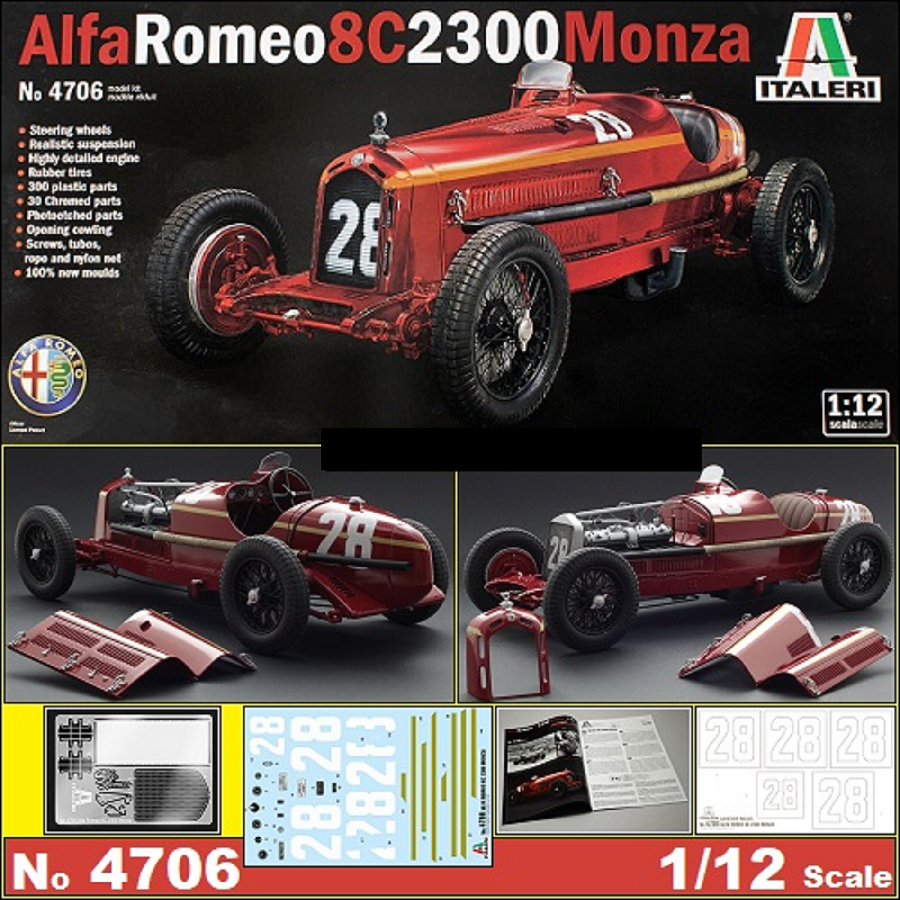 Italeri Alfa Romeo 8C 2300 Roadster 4708 | - Boutique en ligne de modèles de camions et d'engins de chantier