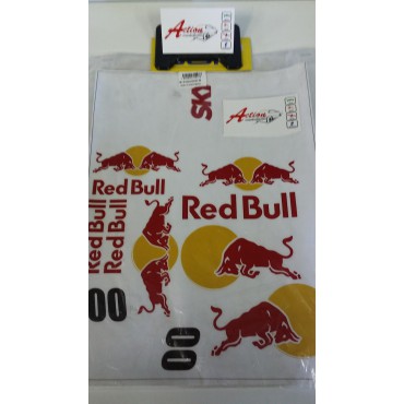 KIT ADESIVO RED BULL PARA AUTOMODELOS 1/8 COM FUNDO BRANCO KAD1/8REDB