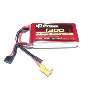 BATERIA DE LIPO 3S 11.1V 1300MAH 20C PLUG XT60 ALTO DESEMPENHO LPB POWER LPB703562