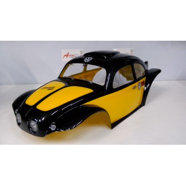 LHP0846PA BOLHA FUSCA BAJA 1/8 PINTADA PRETA E AMARELO PARA OFF ROAD MONSTERS REVO,STAMPEDE,SAVAGE,MAD FORCE LYNX