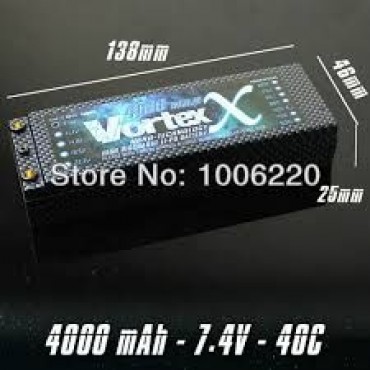 BATERIA DE LIPO VORTEX NANO TECH 2S 7.4V 4000MAH 40/80C HARD CASE