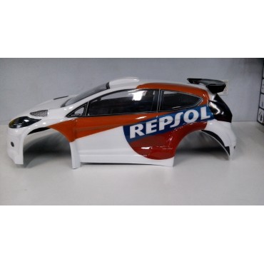 BOLHA FIESTA HATCH PARA AUTOMODELO KYOSHO DRX ESCALA 1/9 PINTADA LHP0910 REPSOL