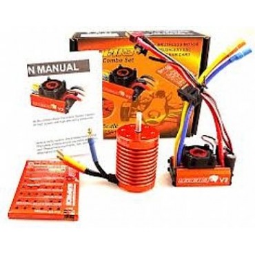 COMBO LEOPARD V2 ESC Brushless 60A 4370KV Motor Programa Combo Card Para Carro 01/10